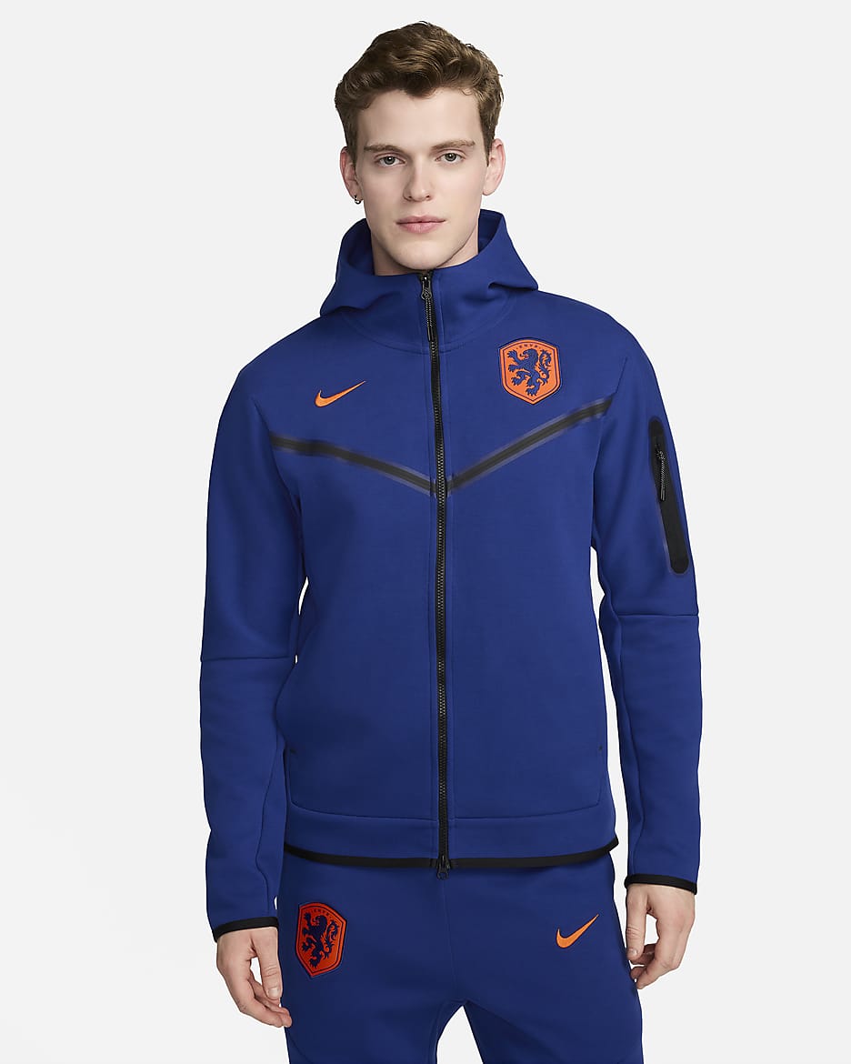 Nederland Tech Fleece Windrunner Nike voetbalhoodie met rits over de hele lengte voor heren